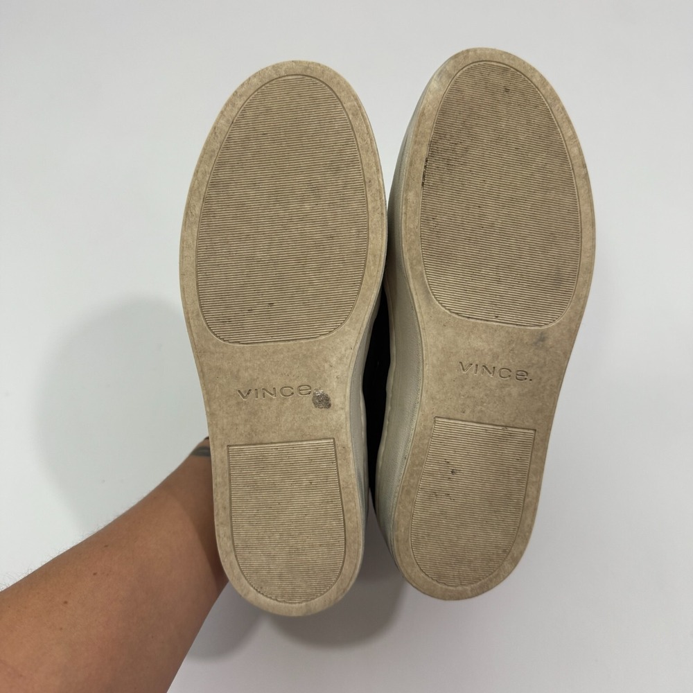 Vince Black Suede Leather Casual Slip On Platform Sneakers Sz 5M / 35 - Picture 11 of 12